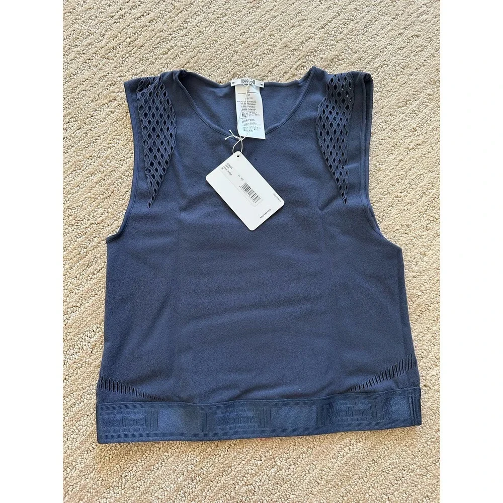 Wolford Shuri Crop Top Navy M NWT - Picture 1 of 5